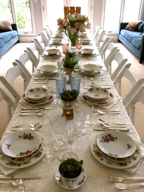 family dinner table vintage