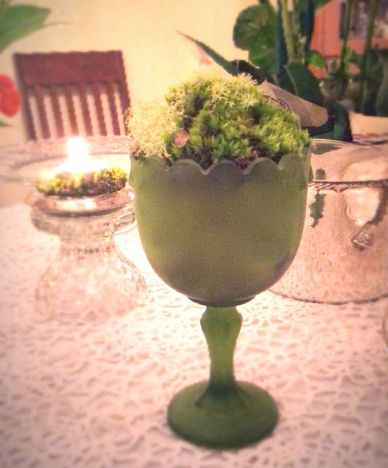 Vintage Green Goblet